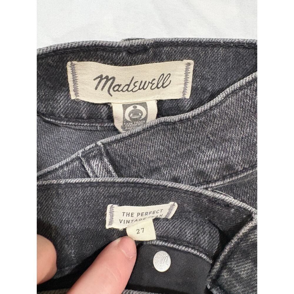 Madewell The Perfect Vintage Jean Straight Leg Black Denim Size 27 - Picture 5 of 9